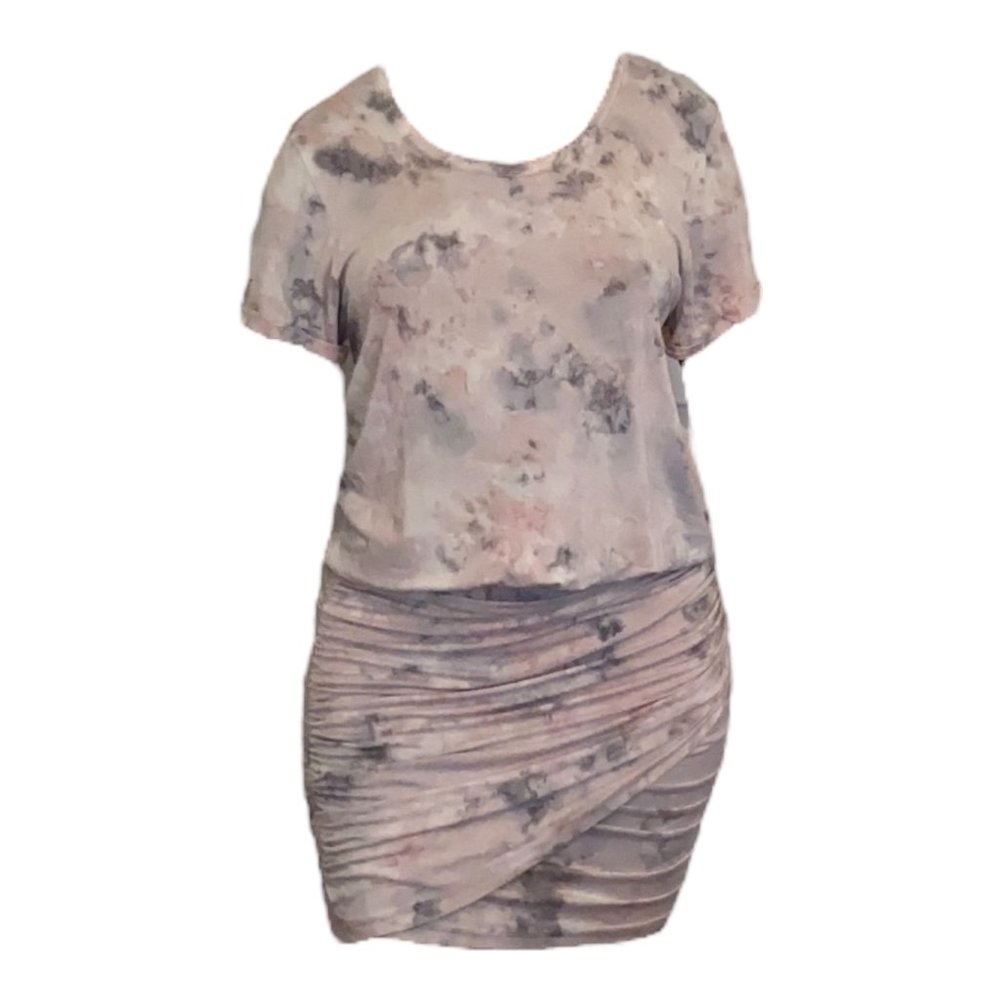 YFB - Young, Fabulous & Broke Marble Print Ruched-Bottom Bodycon Dress - Picture 2 of 7